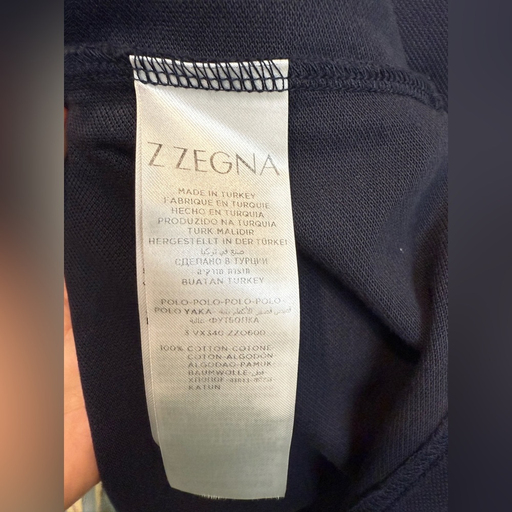 ZZegna Men's Navy Blue Polo Shirt - Picture 3 of 5
